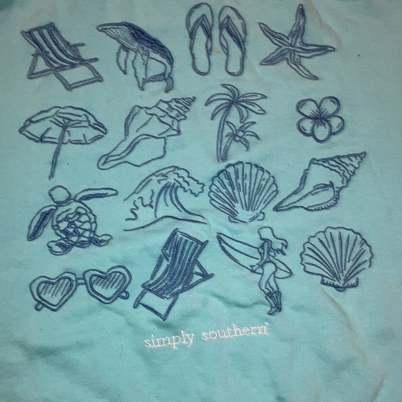 Simply Southern Aqua Hoodie Beach - Picture 7 of 7